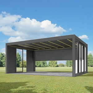 Pergola bioclimatique motorisée <span class=keywords><strong>électrique</strong></span> en aluminium, pergola de luxe pour l'extérieur, ensembles de jardinage extérieur, aménagement paysager - Product Image 1