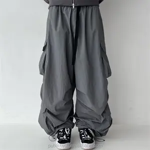 โรงงานขายส่งU Nisexบุรุษผู้หญิงหลวมสบายๆขนาดใหญ่ขากว้างถุงกางเกงคาร์โก้ร่มชูชีพกางเกงผู้ชาย