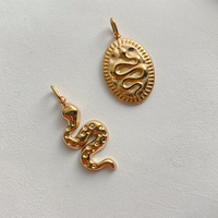 EManco Breloques et pendentifs en acier inoxydable plaqué or, motifs animaux (serpent, éléphant, chien ballon, oiseau), avec anneaux de jonction, pour la création de bijoux DIY