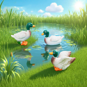 Ornements mignons et écologiques en forme de canard colvert miniature, figurines réalistes en résine époxy pour jardin féerique, paysage, décoration intérieure et extérieure - Product Image 3