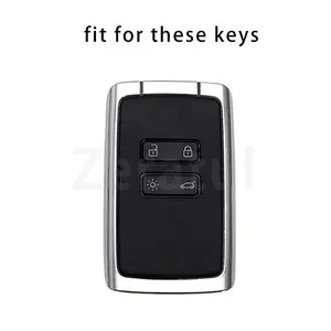 Coque TPU Fob Holder Car Card Key Case Cover pour Renault Espace 5 Kadjar Koleos Captur Megane 4 Talisman Arkana <span class=keywords><strong>Dacia</strong></span> <span class=keywords><strong>Sandero</strong></span> - Product Image 2