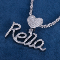 Pendentif personnalisé en argent S925 10K 14K 18K breloques en or massif D VVS Moissanite diamant lettre nom logo