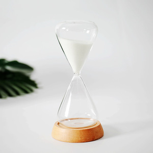 Handmade 15 phút cát hẹn giờ đồng hồ cát thiết kế hiện đại độc đáo với phong cách cổ điển cơ sở thủy tinh trên cơ sở gỗ - Product Image 6