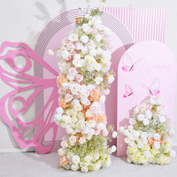 Support de toile de fond en arche blanche avec kit de guirlande de ballons noirs et argentés pour décoration de mariage, banquet et photomaton