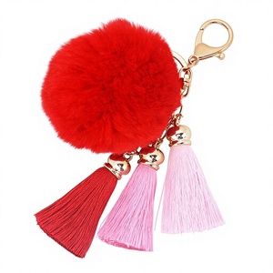 Nuevo Llavero Coreano Creativo con Bola de Peluche y Borla para Coche, Colgante Exquisito para Bolso de Mujer, Venta al por Mayor - Product Image 1