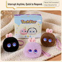 KI-Roboter-Kaninchen-Plüschtier mit LED-Emotionsaugen für Kinder, Berührungssensor, WLAN, Sprachkommunikation, Begleiter-Spielzeug