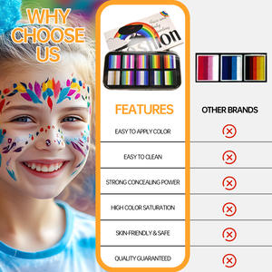 Kit de <span class=keywords><strong>maquillage</strong></span> professionnel pour le corps, peinture corporelle naturelle à base de plantes, lavable, pour cosplay, <span class=keywords><strong>Halloween</strong></span>, non toxique, peinture faciale colorée - Product Image 2