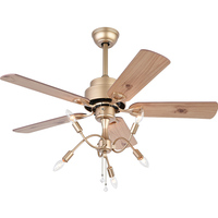 Ventilador de techo LED inteligente de 48 pulgadas, 5 aspas, sala de estar remoto Control tradicional para, comedor, dormitorio, decoración de baño