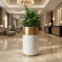 Vase sur pied de luxe nordique, grands pots de fleurs modernes en métal pour jardinage