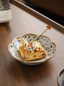 จานเซรามิกสำหรับของหวาน ลายพืช ดอกไม้สไตล์ญี่ปุ่น พอร์ซเลนตกแต่ง ใช้กับไมโครเวฟได้ เหมาะสำหรับรับประทานอาหารประจำวัน - Product Image 5