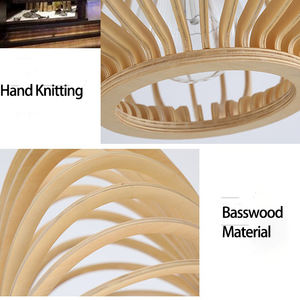 Moderne Nouveau Chinois Simple Bois Art Restaurant Creative Bar En Bois Restaurant <span class=keywords><strong>Cage</strong></span> À Oiseaux <span class=keywords><strong>Lustre</strong></span> - Product Image 6