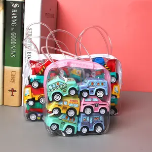 2024 बच्चों के कार्टून मिनी जड़ता रीबाउंड कार सेट खिलौना मिनी कार बैग उपहार रचनात्मक बच्चों के खिलौने