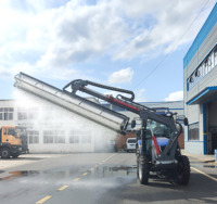 Camion de nettoyage photovoltaïque, véhicule de nettoyage de panneaux solaires avec buses haute pression, robot de nettoyage automoteur sur chenilles