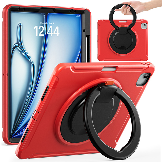 New design tablet case for iPad Pro 12.9 2018/2020/2021/2022/Air 13 2024 built in 360 rotate Hands Grip