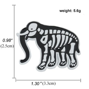 Metal Cartoon Elefante Águia Rinoceronte Bat Peixe Gato Série Crânio Emblema Adorável Animal Broche Lapela Pin - Product Image 6