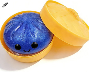 Wholesale Cute Smile Face New <b>Glitter</b> Dumpling Squishy TPR Squishy Stress Ball Simulation Food Dumpling Squishy Toy - Product Image 4