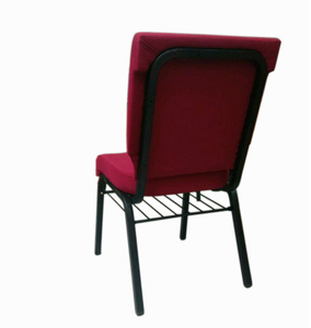 Chaise d'église empilable en métal avec rembourrage rembourré, support <span class=keywords><strong>sous</strong></span> le siège et clips de connexion pour l'auditorium et le culte - Product Image 3