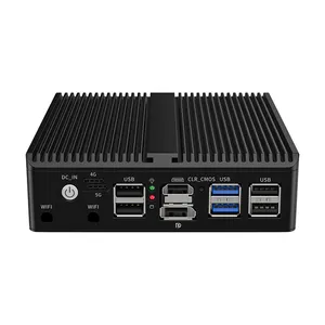 BKHD N100 Quad Core Barebone DDR5 4*2.5GB LAN 4G 5G WIFI HD-MI DP Customize Desktop Office Linux Win10 Mini Router PC