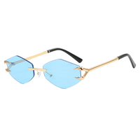 Twooo S030 Lunettes de soleil femme tendance sans monture en métal coloré irrégulier