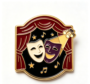 Pin de Solapa Personalizado de Aleación de Zinc Negra con Esmalte Duro, Insignia de Teatro, Souvenir para Eventos Escénicos, Regalo - Product Image 3