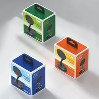 Boîte en carton pliable personnalisée avec poignée, impression UV sélective et logo en feuille d'or pour emballage de support de téléphone, écouteurs et chargeurs
