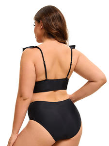 Bikini triangular sin espalda Sexy de estilo americano europeo de talla grande, transpirable y ecológico, traje de baño deportivo con patrón sólido - Product Image 5