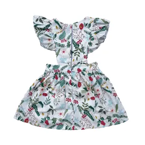 Robe mini modèle floral pour fille de 0 à 5 ans, vêtement d'été pour bébés, manches courtes bouffantes, grande quantité, nouvelle collection