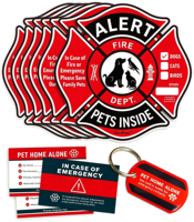 Autocollant de fenêtre personnalisé pour alerte animaux domestiques, sans adhésif, à adhérence statique, résistant aux UV, signalisation d'urgence pour la sauvetage, lot de 6 pour fenêtres de maison et de voiture