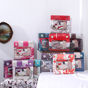 Bông cảm ứng cảm giác in Khăn trải giường đặt 6 mảnh khuôn mẫu tấm phẳng và trang bị tấm vua và nữ hoàng trong kho - Product Image 1