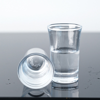 Gelas minum bening 15ml 30ml, kaca Mini dengan dudukan Shot jernih dasar berat cangkir kaca Fuji