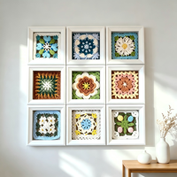 Juego de Marcos de Fotos Decorativos para el Hogar de 6 Pulgadas y 9 Rejillas, Hechos de MDF, Sin Insertos