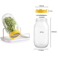 Pot en verre Mason de qualité alimentaire de 56 oz avec manchon occultant pour préparation de repas de flocons d'avoine germinés OEM pour la nuit