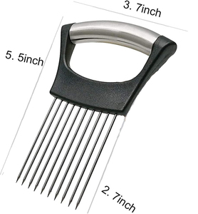 Utensilios de Cocina Inteligentes, Cortador de Cebolla de Acero Inoxidable con Mango Antideslizante y Soporte para Horquilla - Product Image 2