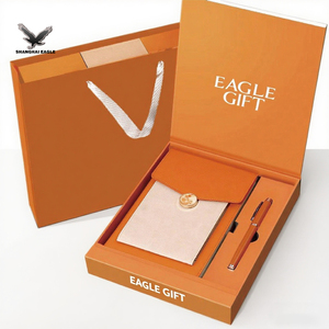 ชุดของขวัญสมุดโน้ตหนังแบบกำหนดเองพร้อมกล่องและปากกากระติกน้ำ LED โลโก้สมุดโน๊ตแบบออกแบบได้เองหรูหรา - Product Image 3