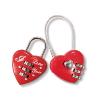 Mini serrure à mot de passe en forme de cœur, petit cadenas métallique à combinaison de Code à 3 chiffres pour sacs de voyage