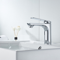 Robinet de lavabo monocommande moderne et contemporain Momali, chromé, pour salle de bain, en laiton et céramique, en promotion
