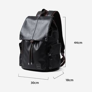 <span class=keywords><strong>Mochila</strong></span> Resistente para Hombre, Compatible con Laptop <span class=keywords><strong>de</strong></span> 15.6 Pulgadas, <span class=keywords><strong>Mochila</strong></span> con Cordón, Impermeable, <span class=keywords><strong>de</strong></span> PVC, para Viajes, Trabajo Diario, Negra - Product Image 6