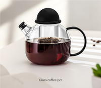 Bouilloire à thé en verre borosilicate transparente, résistante à la chaleur, créative, de 800 ml (27 oz), compatible avec les plaques de cuisson, avec infuseur