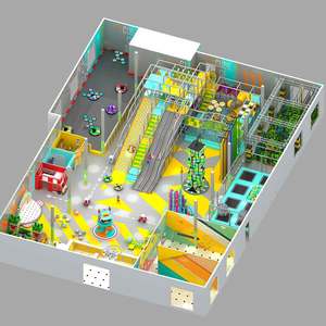 Aire de jeux intérieure en plastique souple avec toboggan en spirale et mur d'escalade pour enfants, usage commercial - Product Image 3