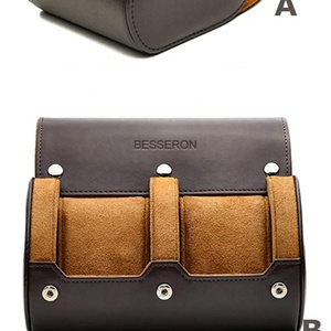 Wholesale High Quality <b>Leather</b> Brown Blue <b>Black</b> 1 or 2 <b>Watches</b> 3 <b>Watches</b> Professional Rolling Organizer <b>Watch</b> Roll case - Product Image 2