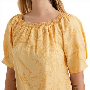 Vestidos de Verano Casuales Elegantes de Alta Calidad Personalizados, con Estampado Combinado, Manga Abullonada, Muy Coloridos, con Detalles de Goma, para Mujer - Product Image 5