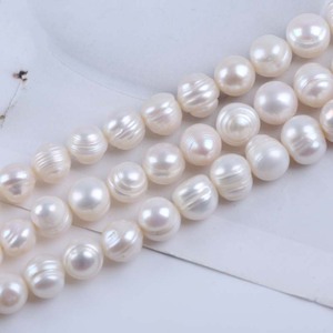 Perles d'eau douce blanches naturelles de Zhuji, 18 cm, 8-9 mm, forme de pomme de terre, pour collier et bracelet DIY, vente en gros, semi-finies - Product Image 2