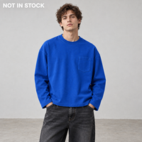 T-shirt unisexe personnalisé 230 GSM 100 % coton coupe ample à manches longues pour homme, épaules tombantes, poche, vierge, streetwear décontracté, vente en gros, OEM
