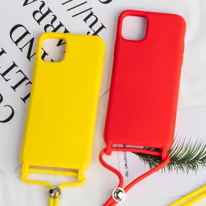 Adjustable Same Color Lanyard Cell Phone Case Shoulder Strap Crossbody Mobile Cell Phone Case With Rope