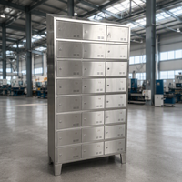 Armoire à chaussures en acier inoxydable avec serrures séparées pour chaque porte, rangement pour chaussures du personnel d'usine