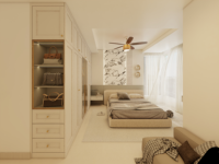 Ensemble de meubles de chambre à coucher modernes extensibles sur mesure de luxe avec un grand espace de rangement pour appartement, centre commercial, hôtel, entrepôt, école