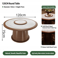 Ensemble de table et de chaises rondes en bois massif rustique pour restaurant, bistrot, design d'intérieur de style naturel, vente en gros personnalisée OEM