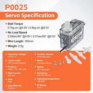 Servo Micro Ultra Kpower P0025, Motore Senza Nucleo ad Alta Velocità 0.07s, Servo Nano 2.5g per Aeromodelli RC - Product Image 3