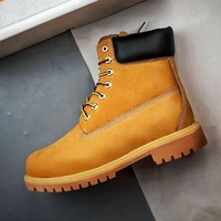Bottes TB jaunes décontractées à lacets, style mode, en cuir véritable de qualité supérieure, pour l'extérieur, avec talon compensé, pour dropshipping