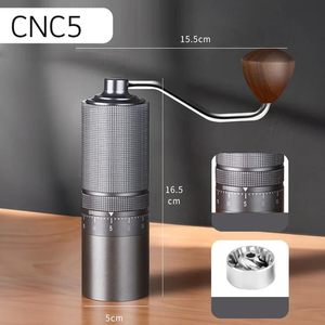 Moulin à café manuel portable 10 étoiles en alliage d'aluminium avec meule conique en acier inoxydable 420, capacité 25g, pour usage domestique, finition bois - Product Image 4